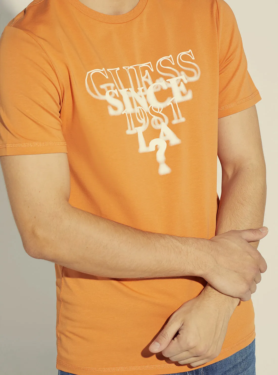 Saffron Peach Blurry Logo T-Shirt