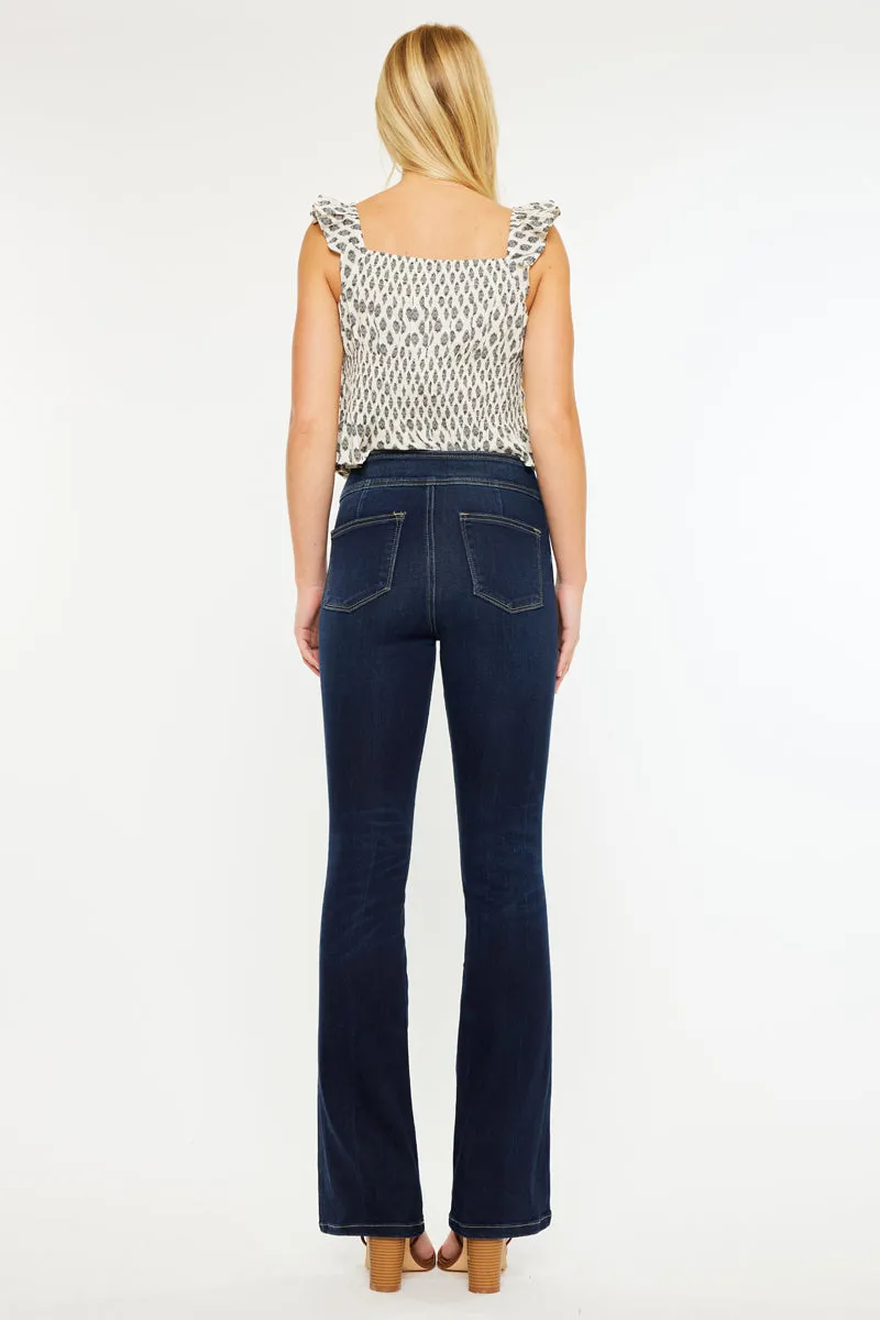 Seren High Rise Exposed Button Bootcut Jeans