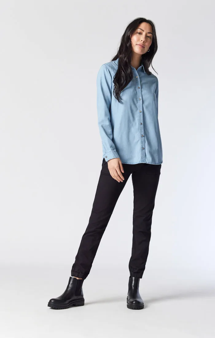 SHELBY DENIM SHIRT IN LIGHT DENIM