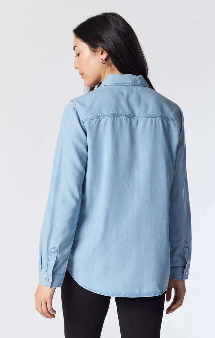 SHELBY DENIM SHIRT IN LIGHT DENIM