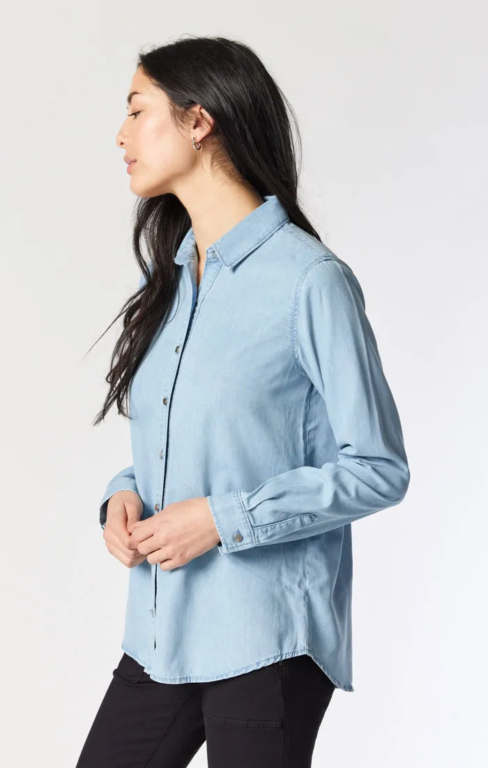 SHELBY DENIM SHIRT IN LIGHT DENIM