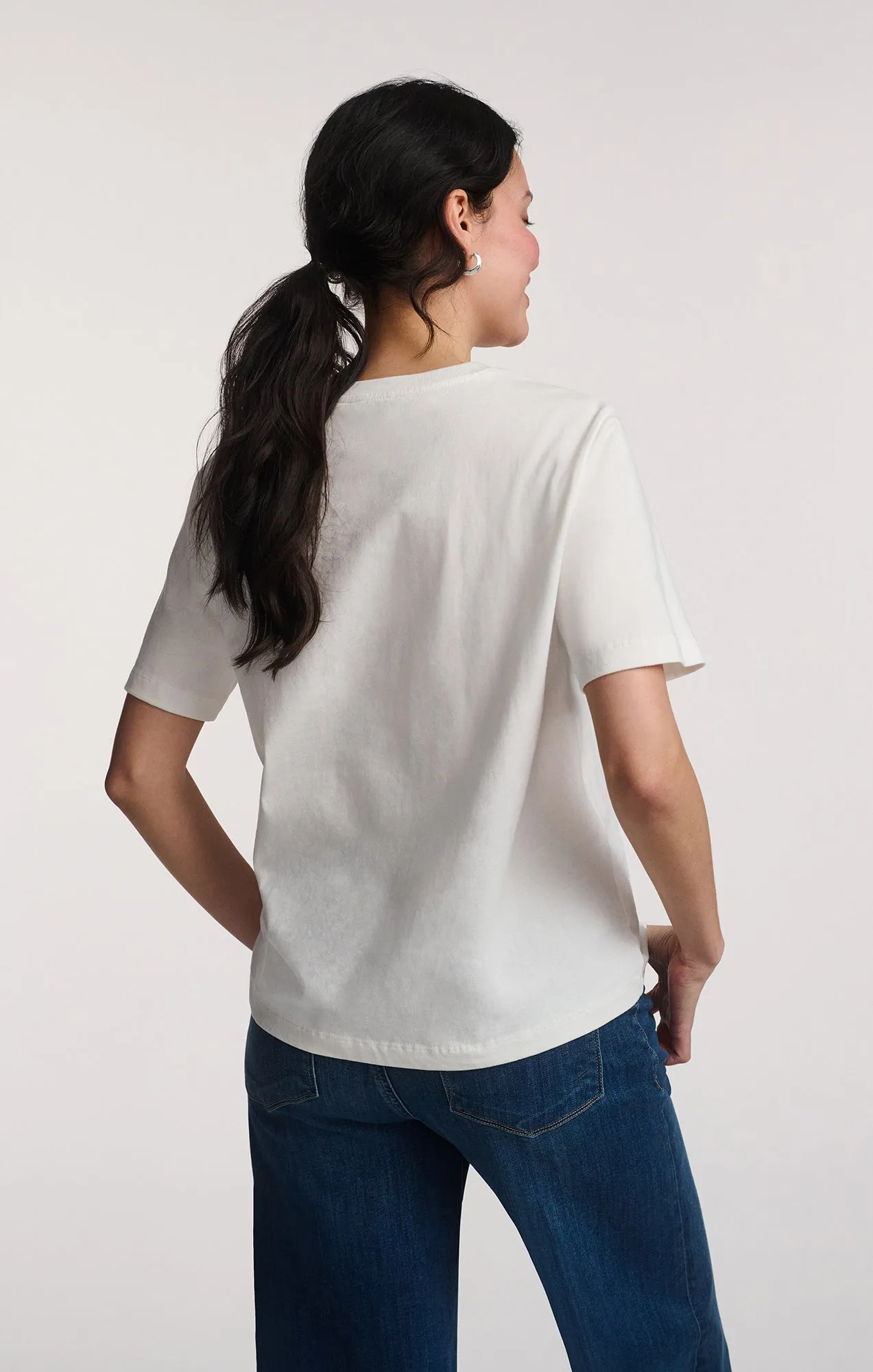 SHORT SLEEVE CREW NECK T-SHIRT IN ANTIQUE WHITE