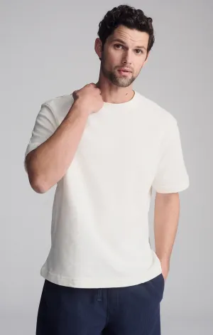 SHORT SLEEVE CREW NECK T-SHIRT IN ANTIQUE WHITE