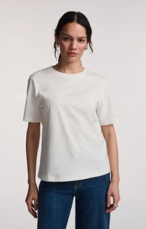 SHORT SLEEVE CREW NECK T-SHIRT IN ANTIQUE WHITE