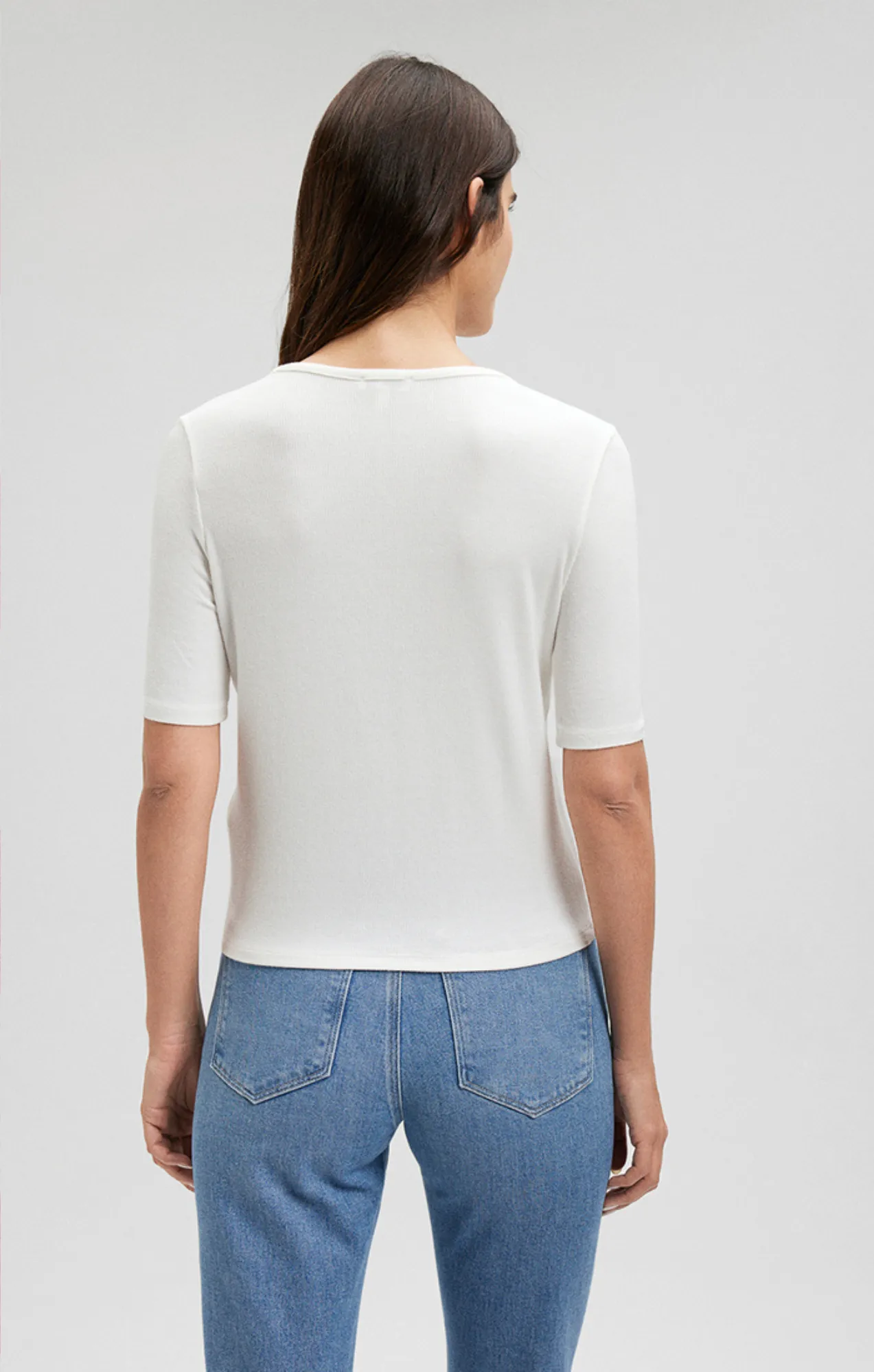 SHOULDER SLIT SHIRT IN ANTIQUE WHITE