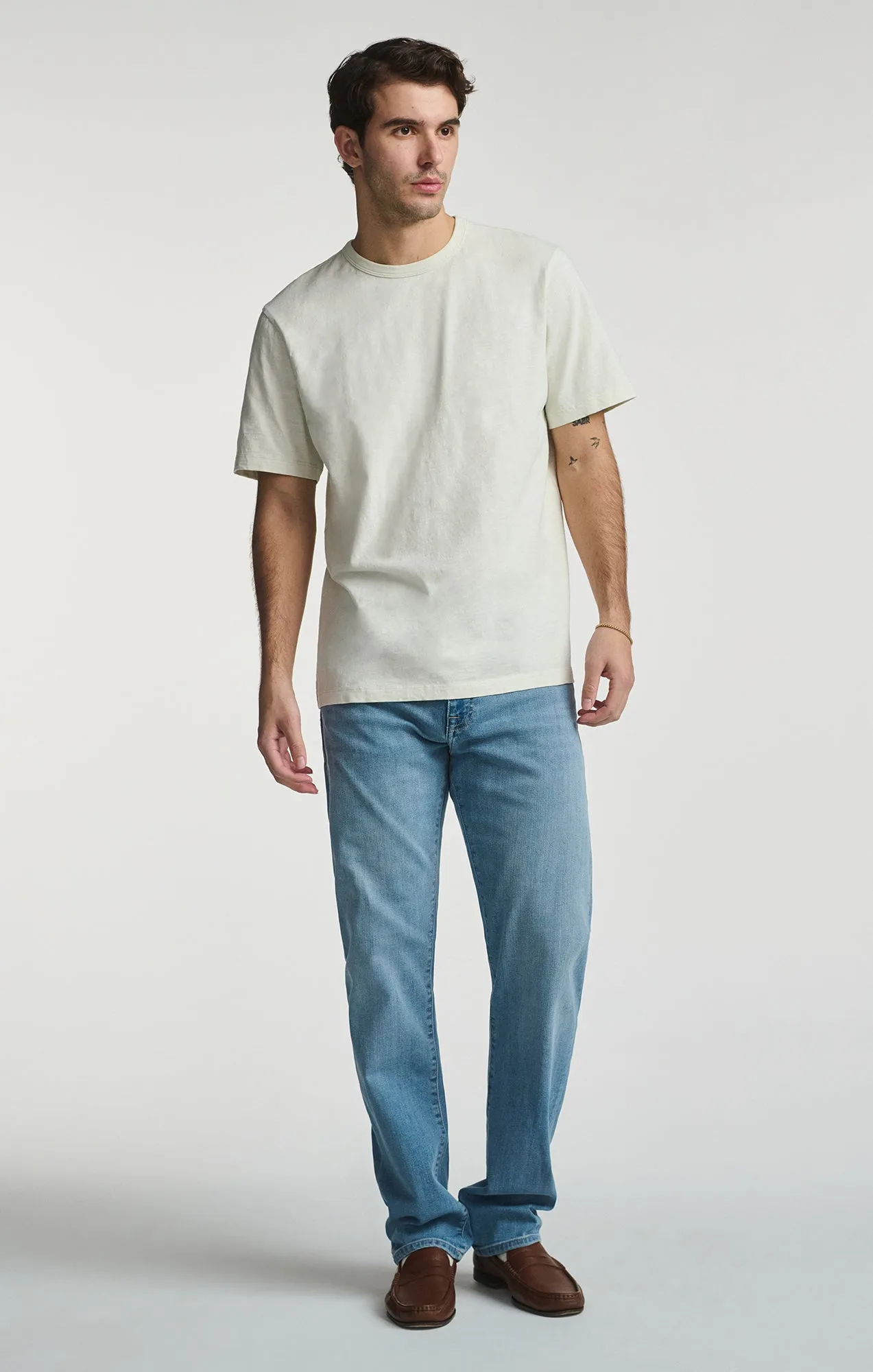 SLUB SHORT SLEEVE T-SHIRT IN FOGGY DEW