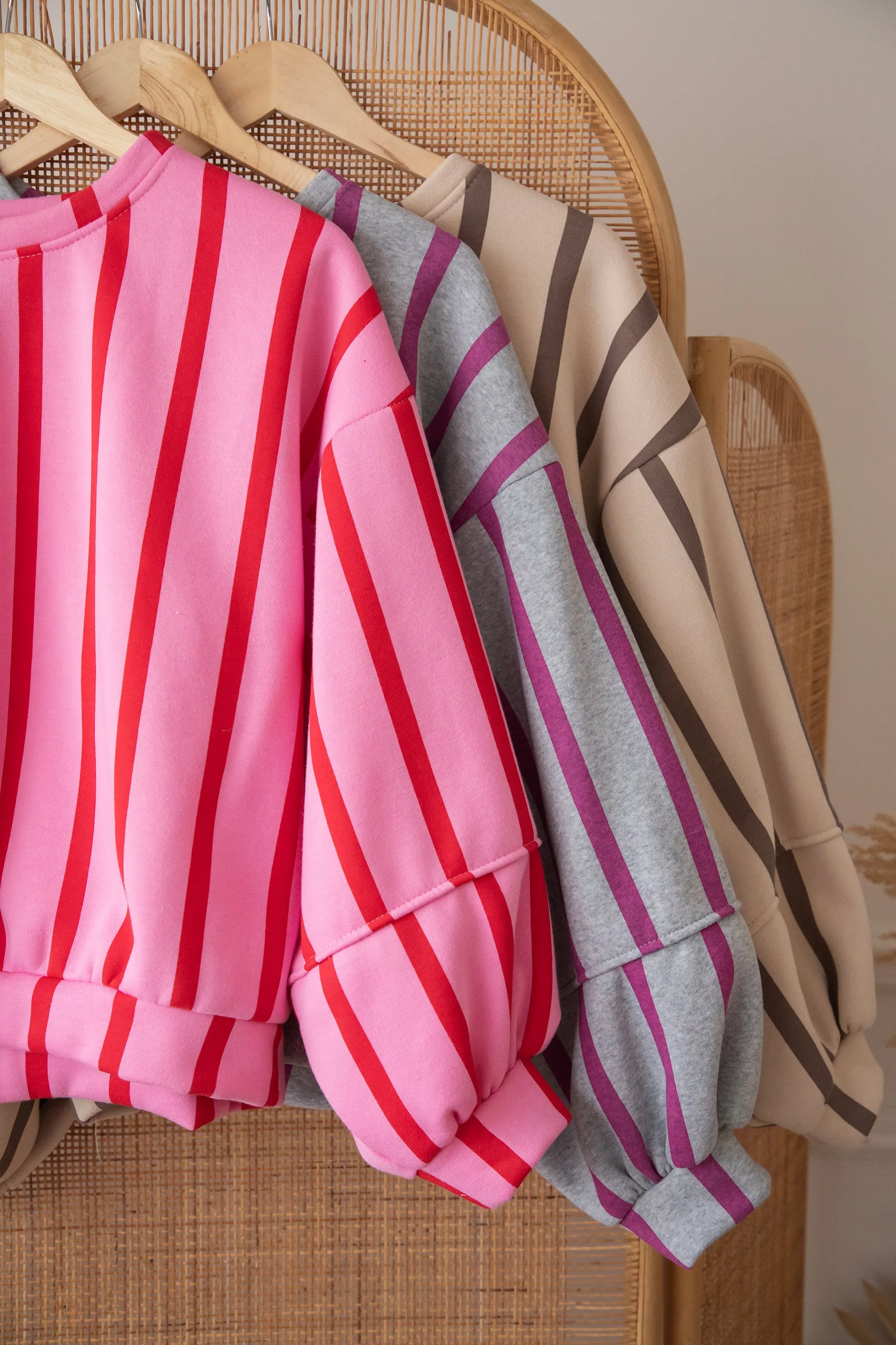 Snuggle Up In Stripes Beige/Brown - Sweater