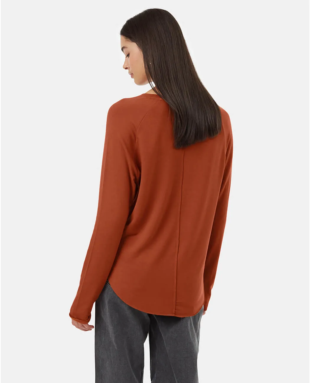 Solid Round Neck Brown T-Shirt
