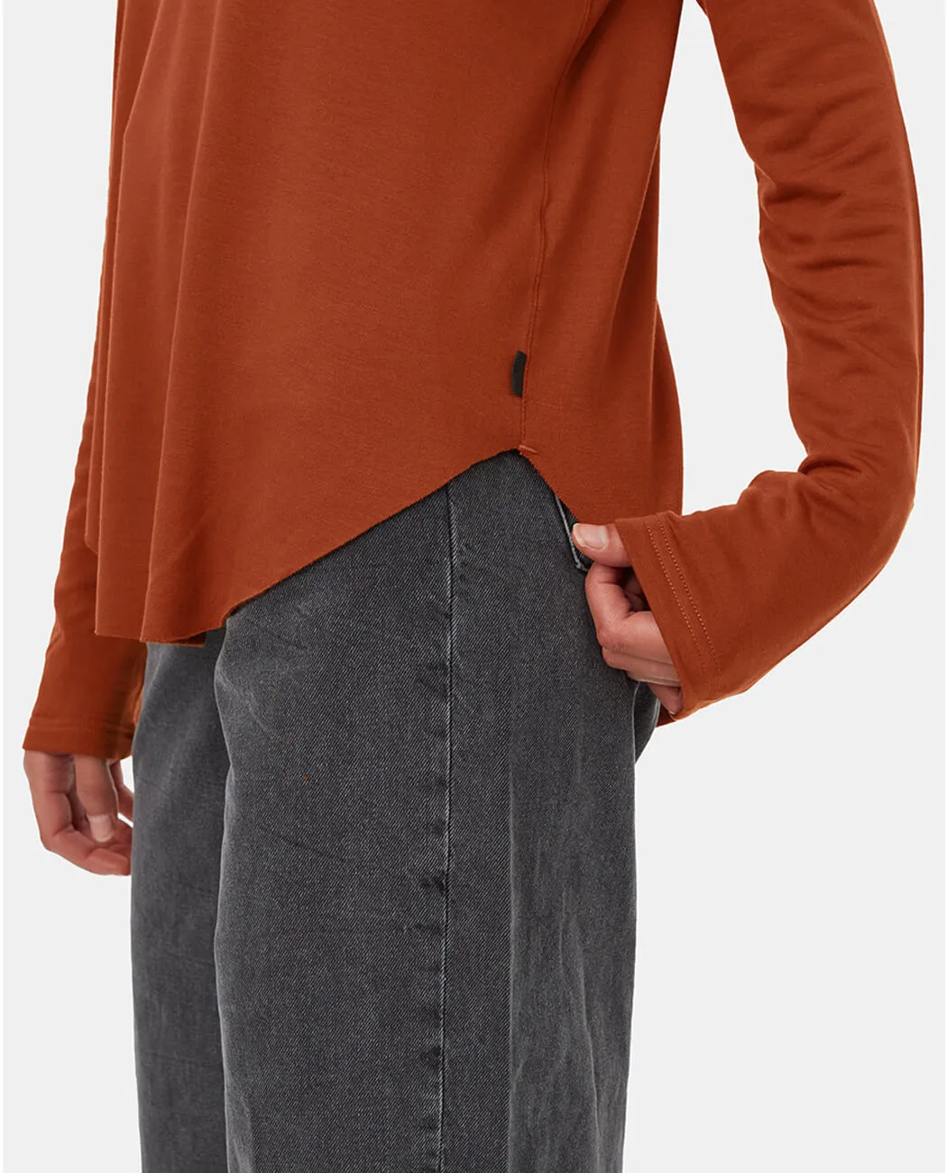 Solid Round Neck Brown T-Shirt