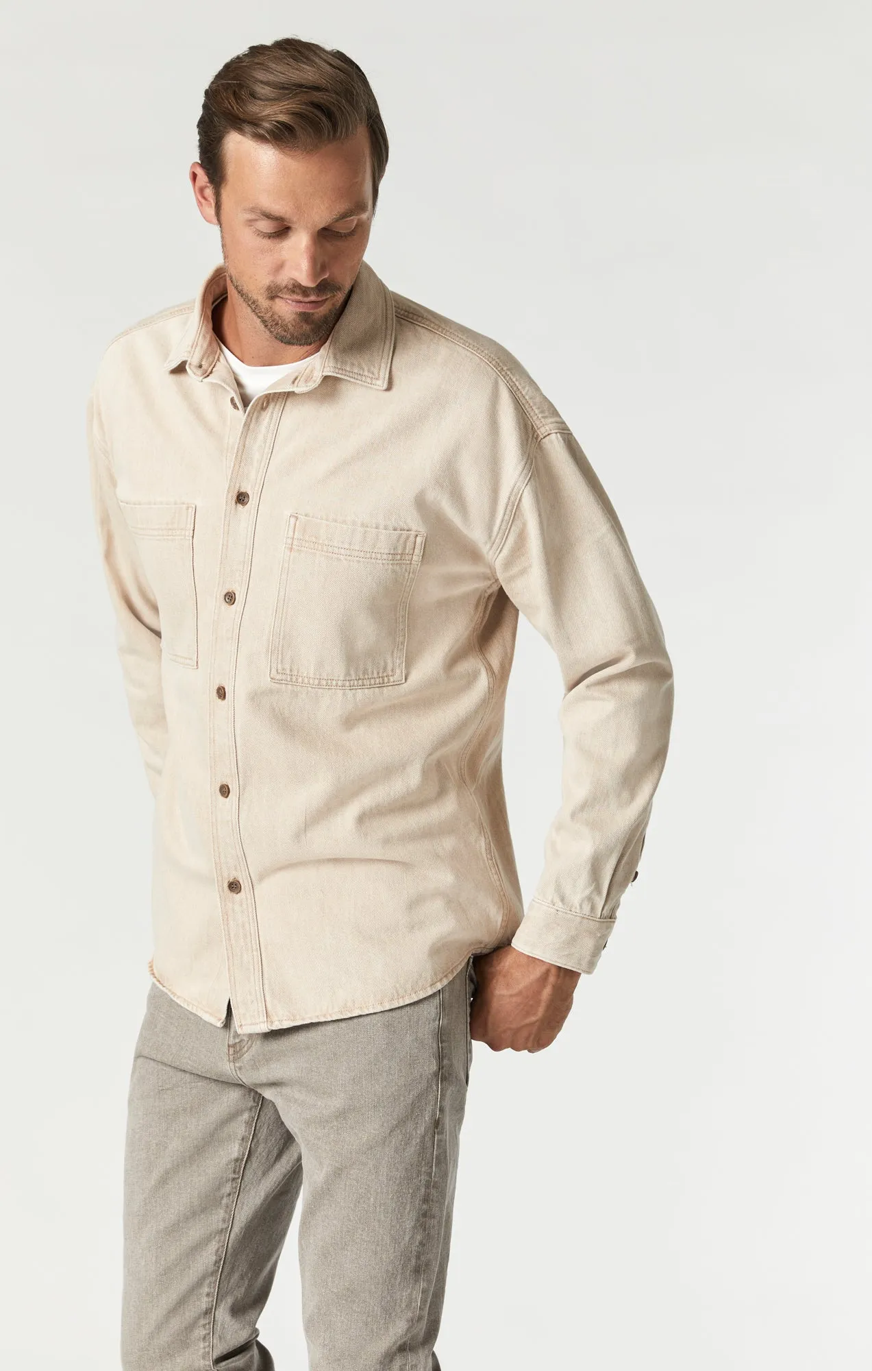 STEFAN JACKET IN BEIGE NATURAL DYE