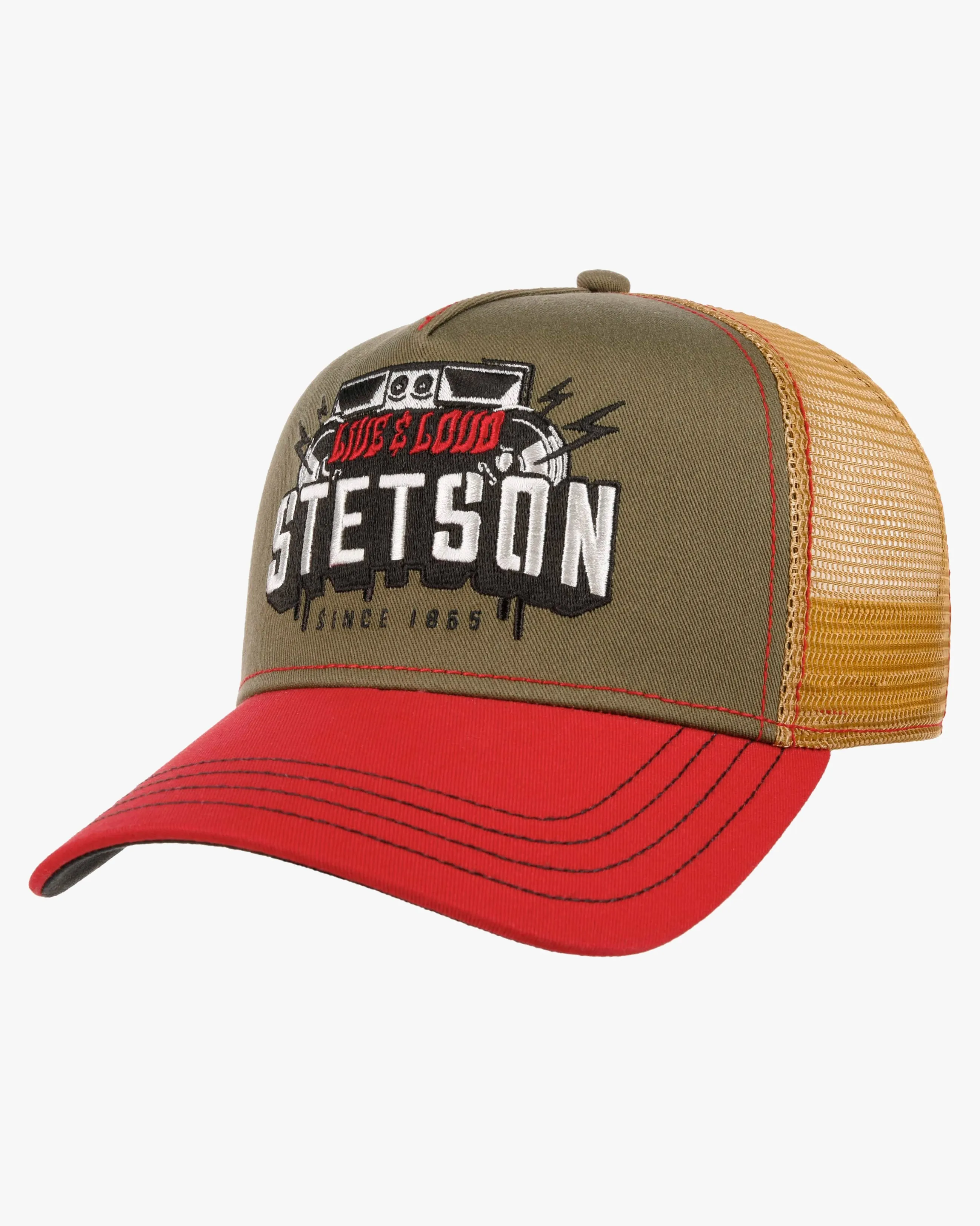 Stetson Festival Live Loud Trucker Cap - Red / Olive