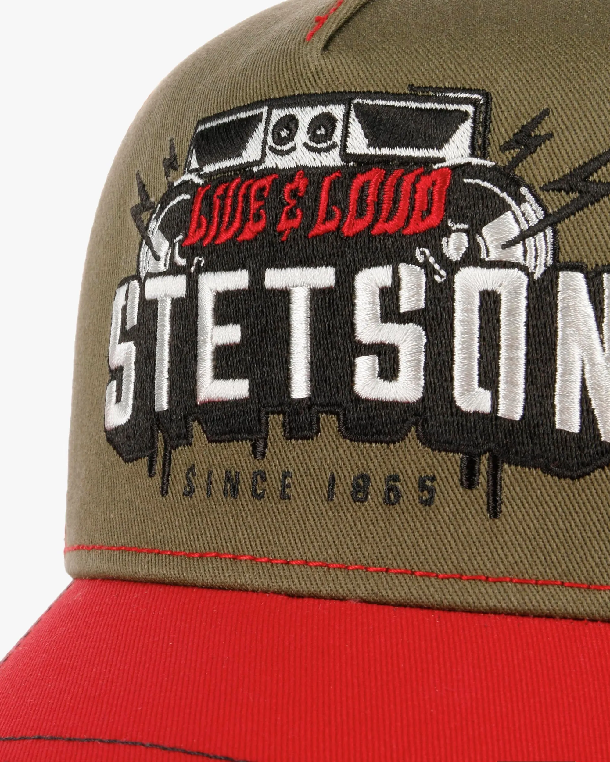 Stetson Festival Live Loud Trucker Cap - Red / Olive