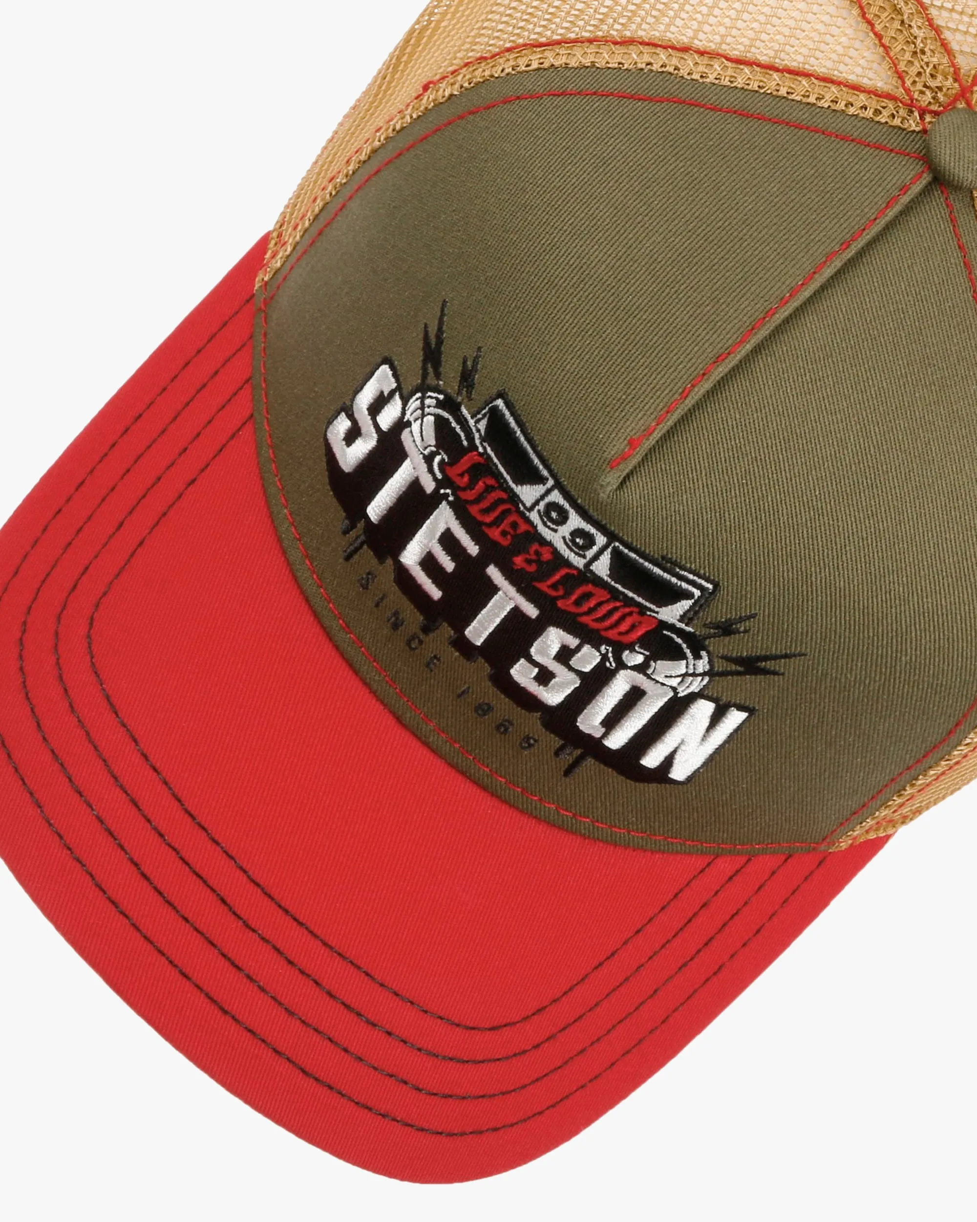 Stetson Festival Live Loud Trucker Cap - Red / Olive
