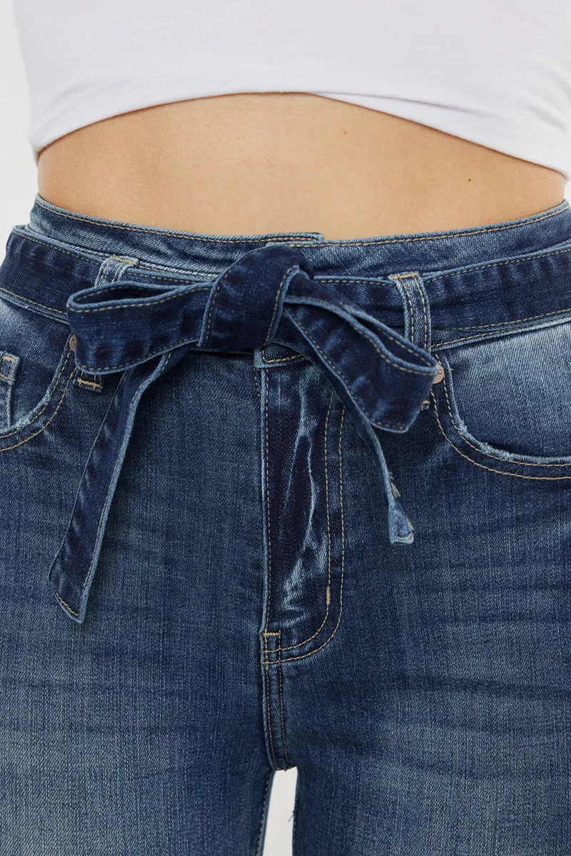 Sunny Ultra High Rise Belted Ankle Skinny Jeans