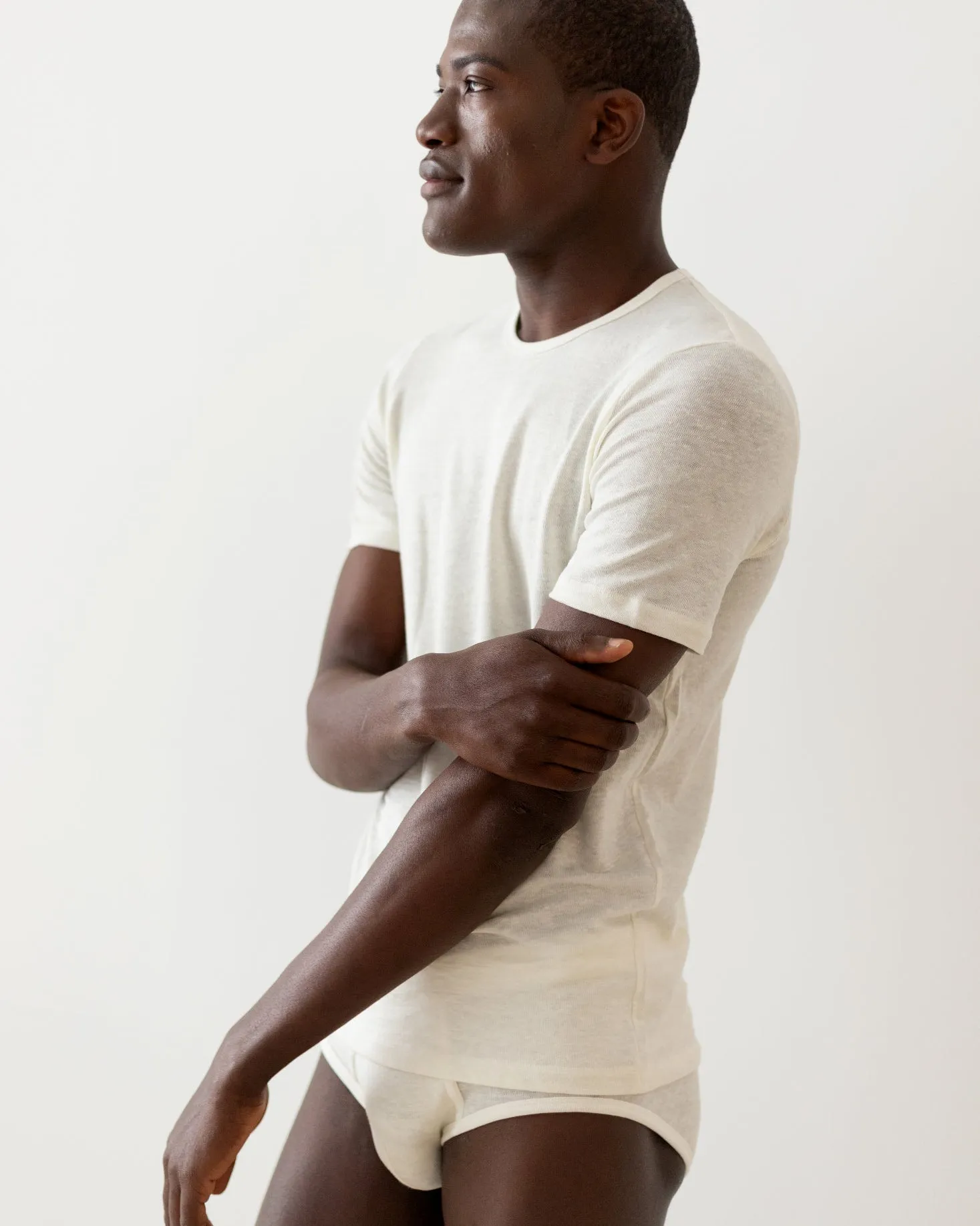 TA-CT Kern Linen T Shirt - Off White