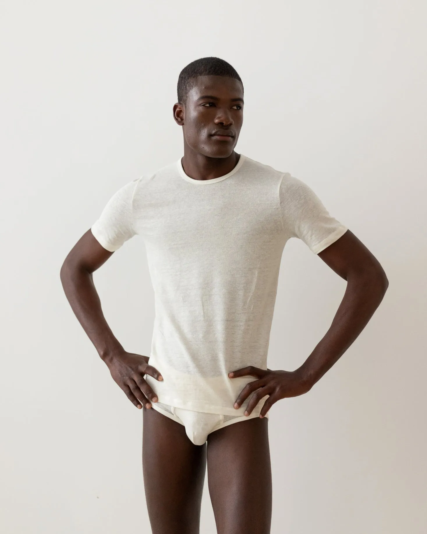 TA-CT Kern Linen T Shirt - Off White