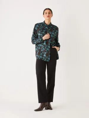 The Satin Blouse in Dark Green