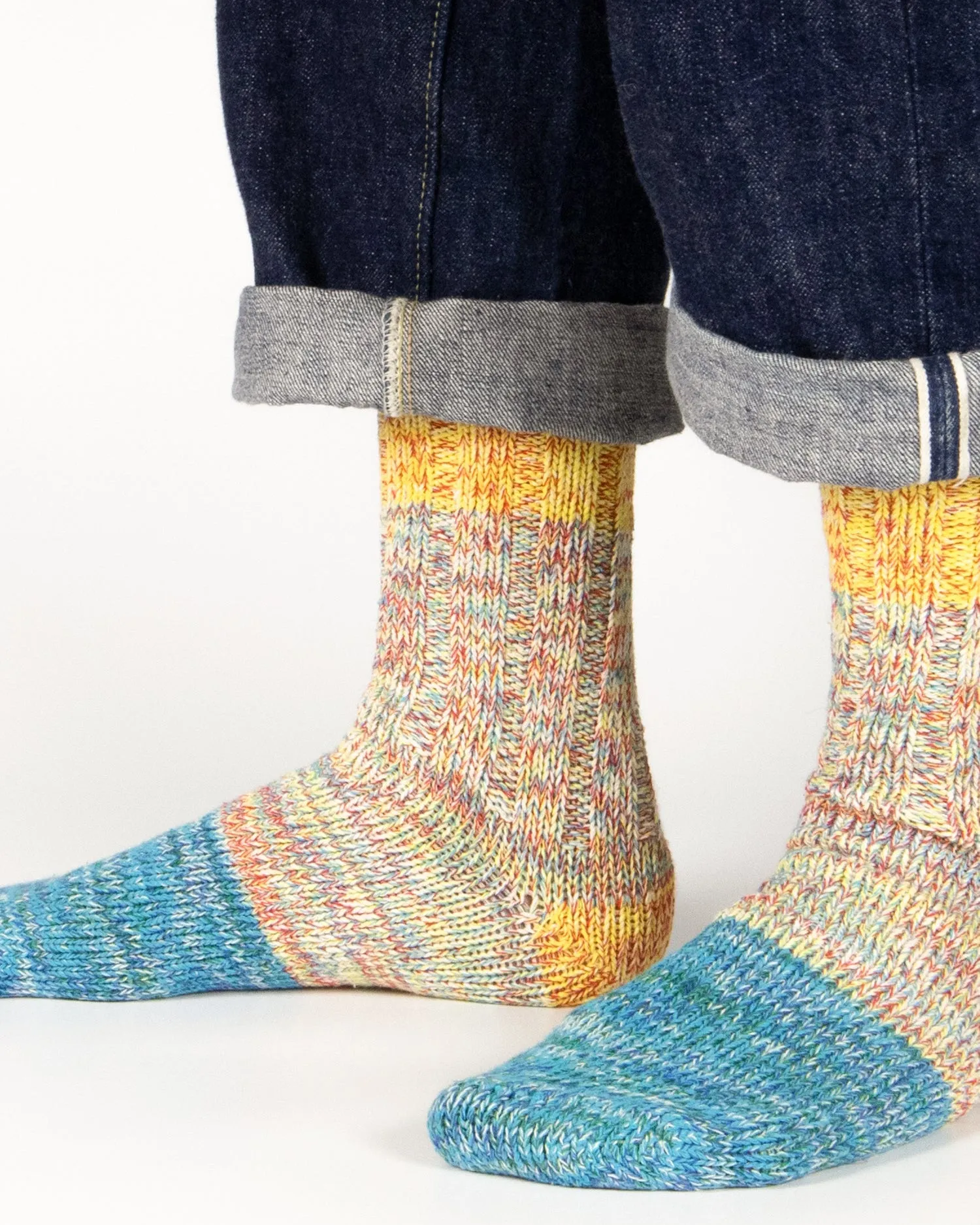Thunders Love Charlie Collection Socks - Strange Blue / Yellow Mix