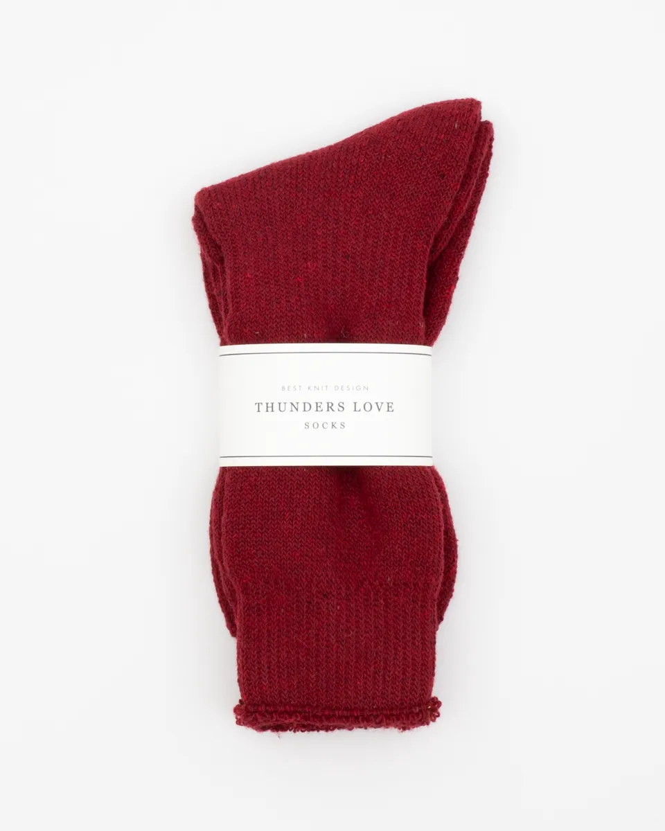 Thunders Love Outdoor Collection Recycled Wool Socks - Dark Red