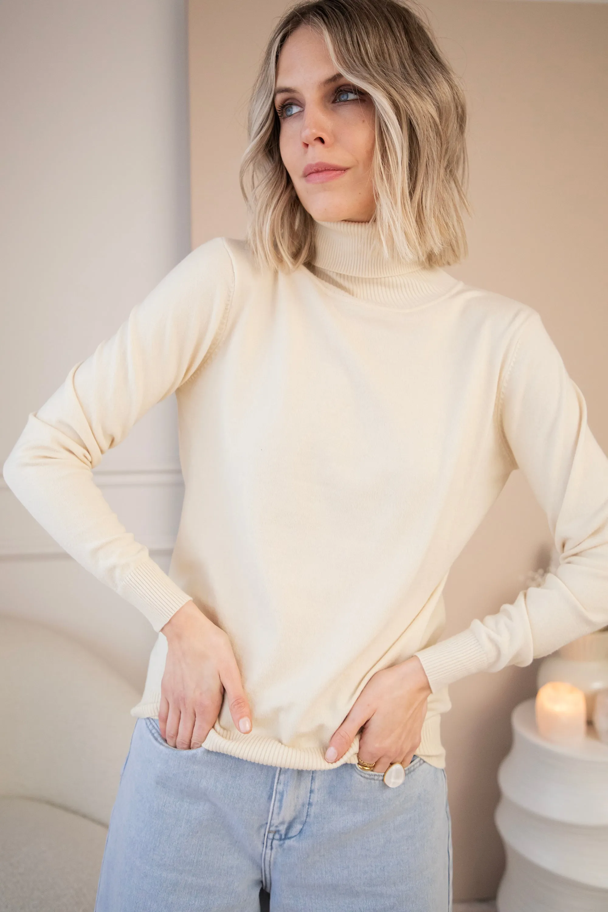 Tonya Turtle Beige - Trui