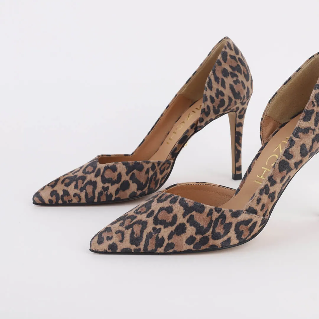 *UK size 3 - MAINZE - leopard , 7cm heels