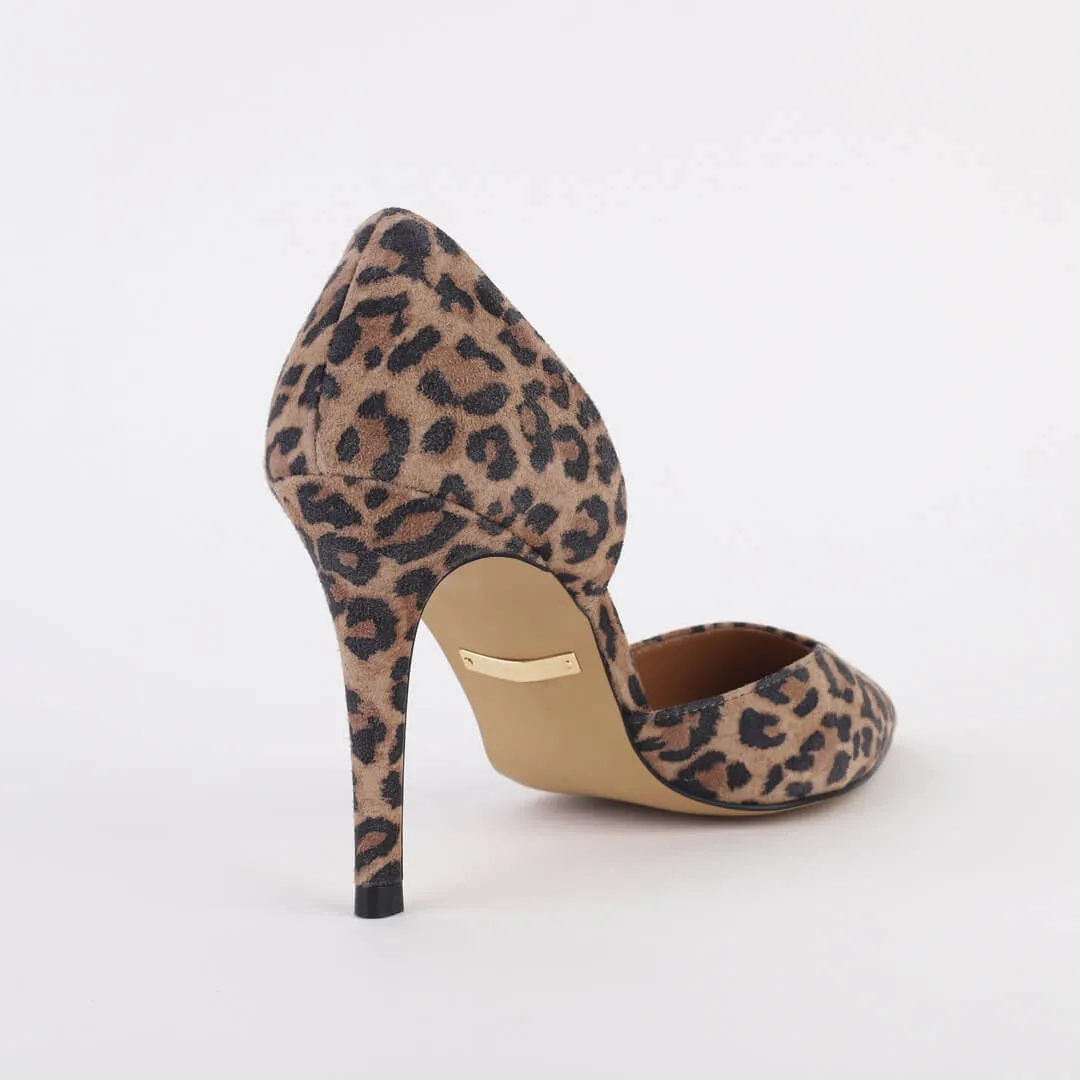 *UK size 3 - MAINZE - leopard , 7cm heels