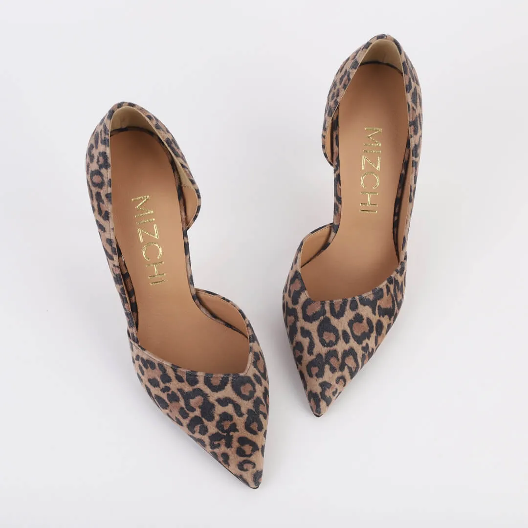 *UK size 3 - MAINZE - leopard , 7cm heels