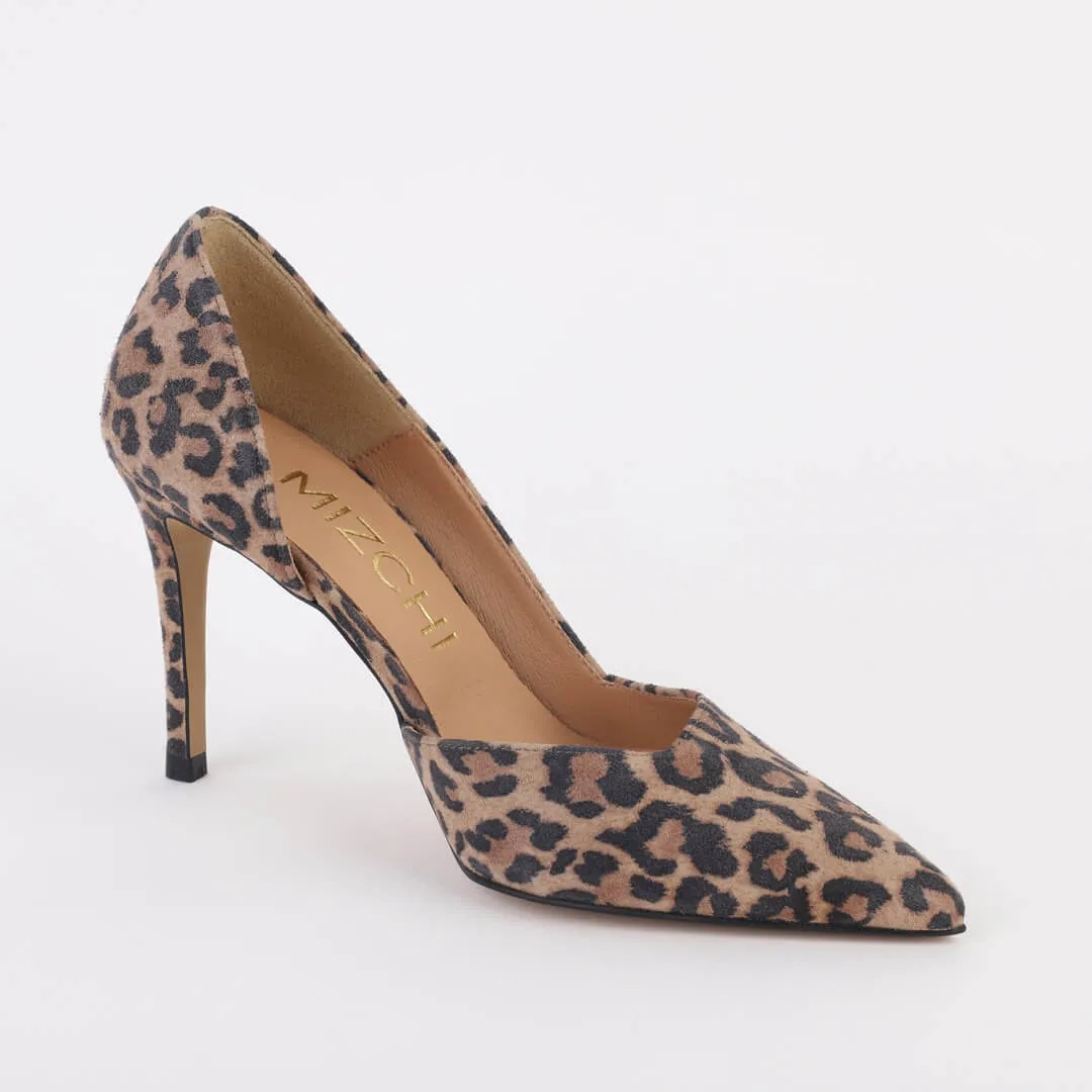 *UK size 3 - MAINZE - leopard , 7cm heels