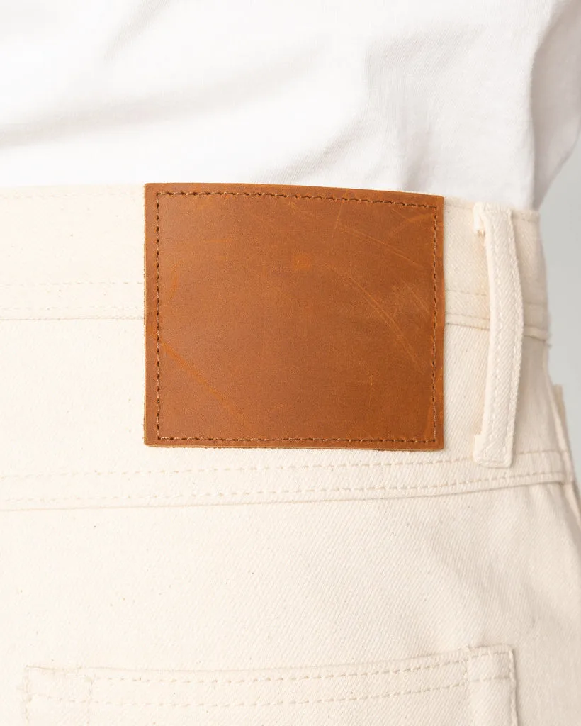 Unbranded UB397 Ecru With Seed Selvedge 13.5oz Straight Fit Mens Jeans - Natural