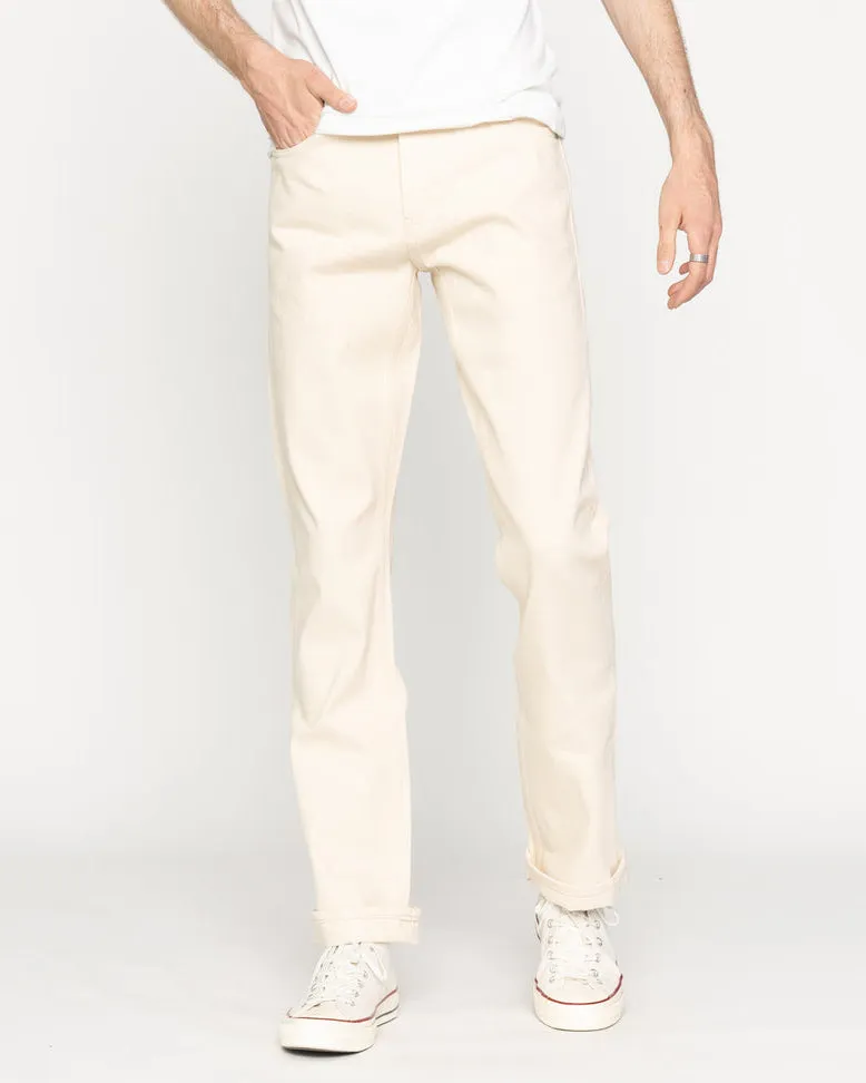 Unbranded UB397 Ecru With Seed Selvedge 13.5oz Straight Fit Mens Jeans - Natural