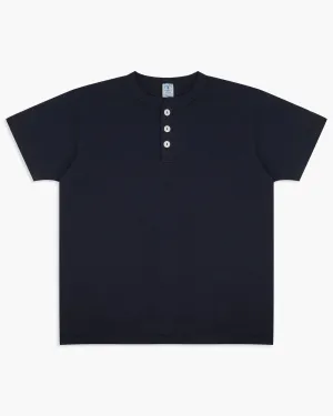 Velva Sheen 14/1 Pigment S/S Henley Tee - V.Navy
