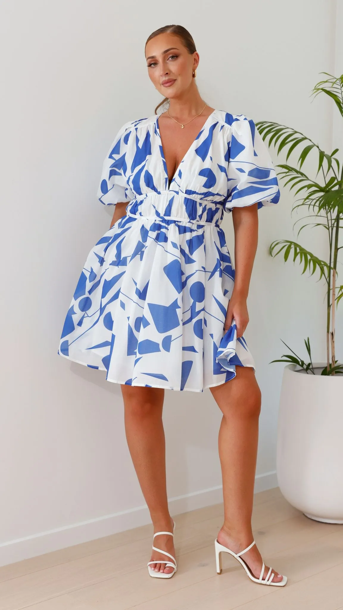 Venice Mini Dress - Blue/White