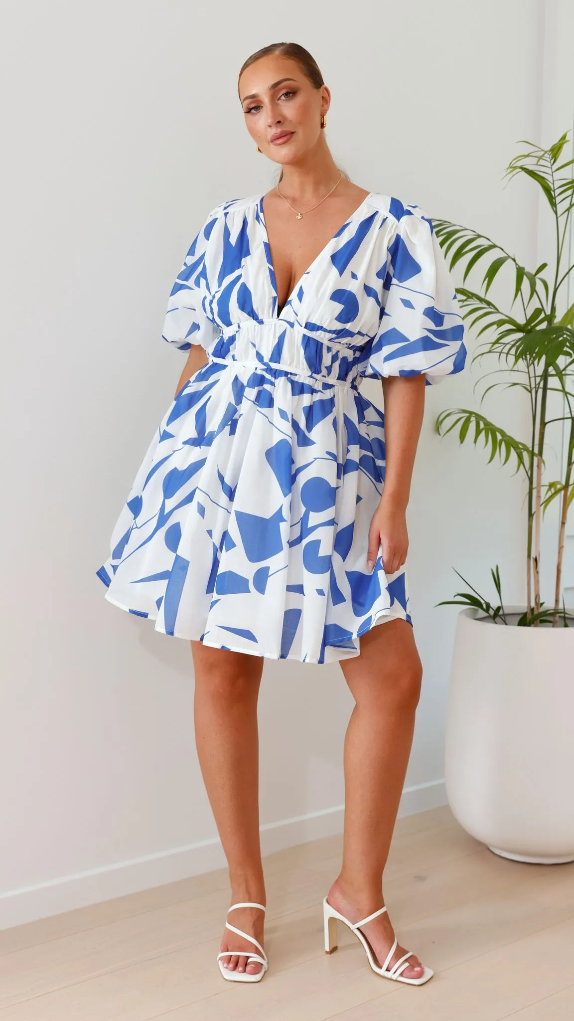 Venice Mini Dress - Blue/White