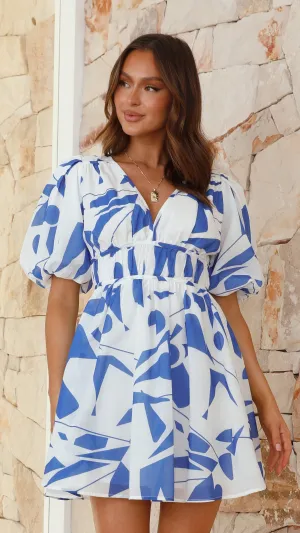 Venice Mini Dress - Blue/White