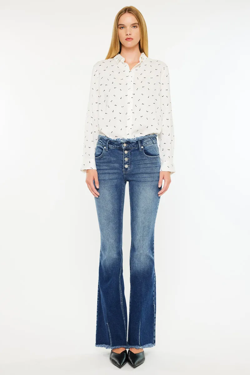 Veronica Mid Rise Flare Jeans