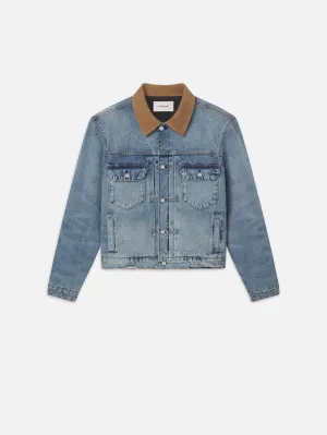 Vintage Denim Jacket -- Blue Beach Rips