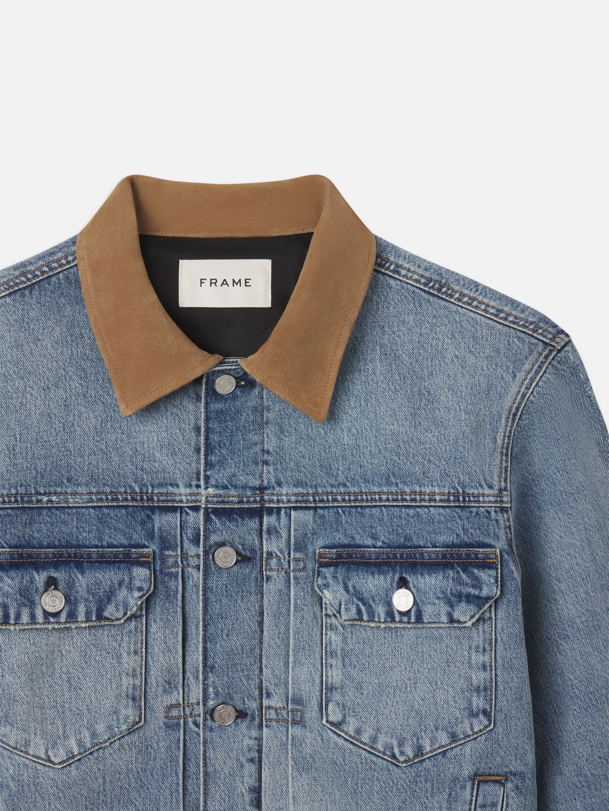 Vintage Denim Jacket -- Blue Beach Rips