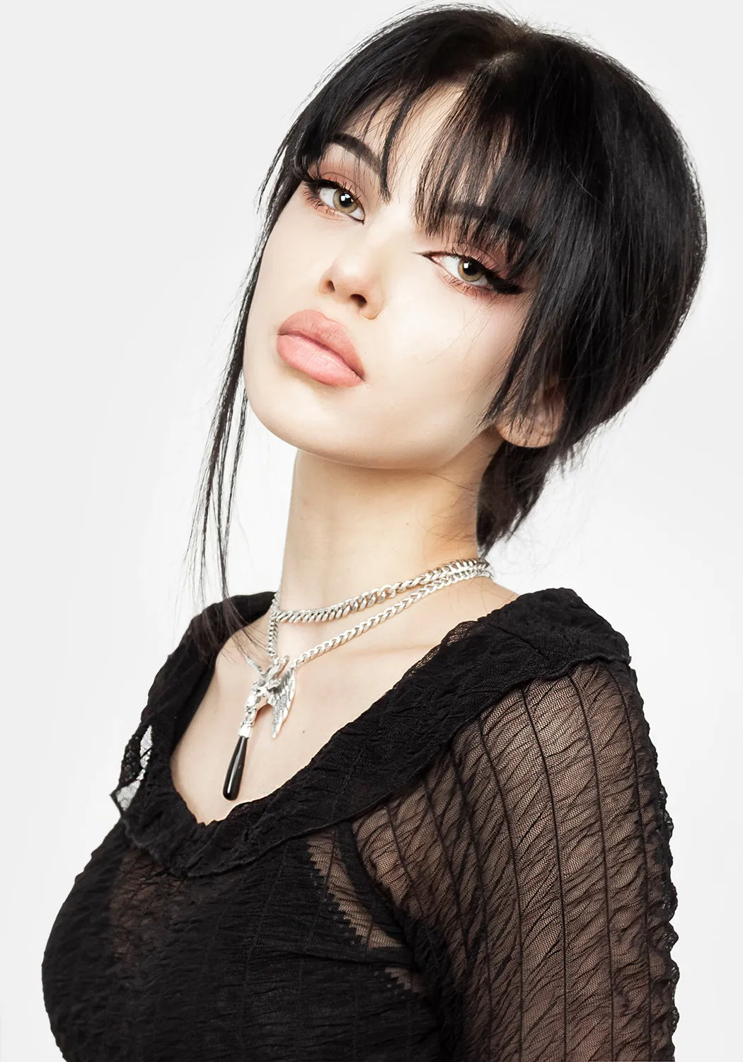 Whisper Gathered Mesh Top
