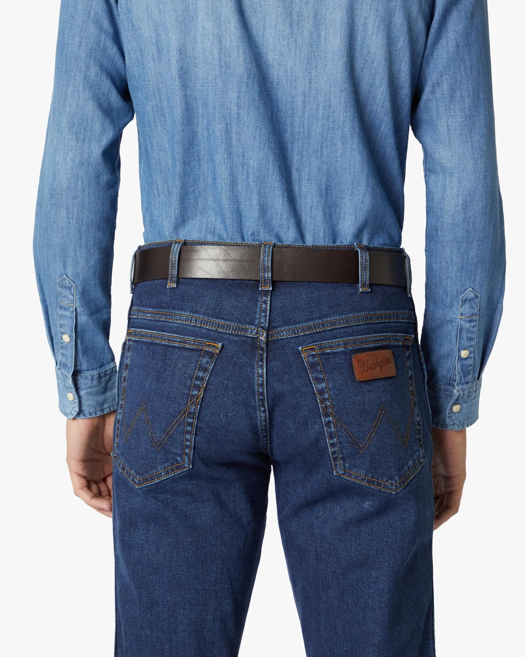 Wrangler Kabel Buckle Leather Belt - Brown