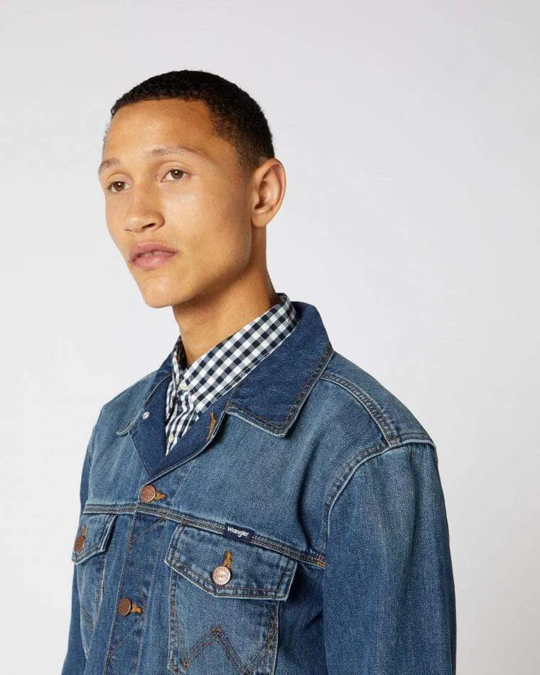 Wrangler Western Denim Jacket - Mid Stone