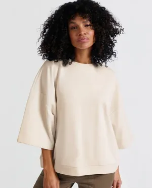 Yaya Off White Short Sleeve Sweatshirt