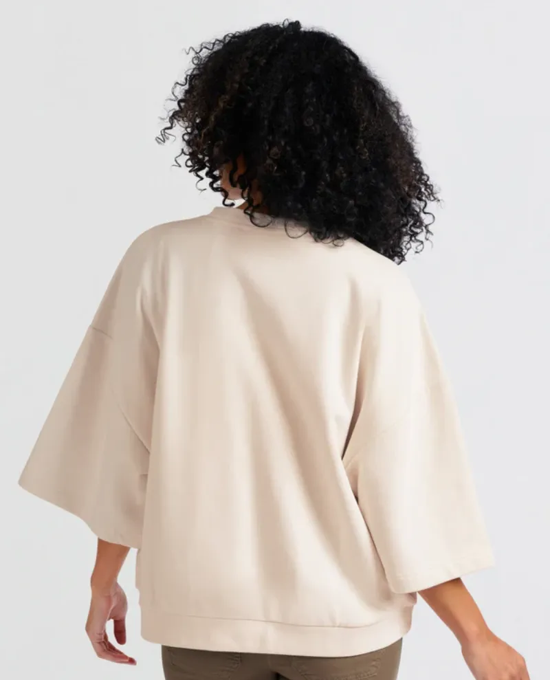 Yaya Off White Short Sleeve Sweatshirt