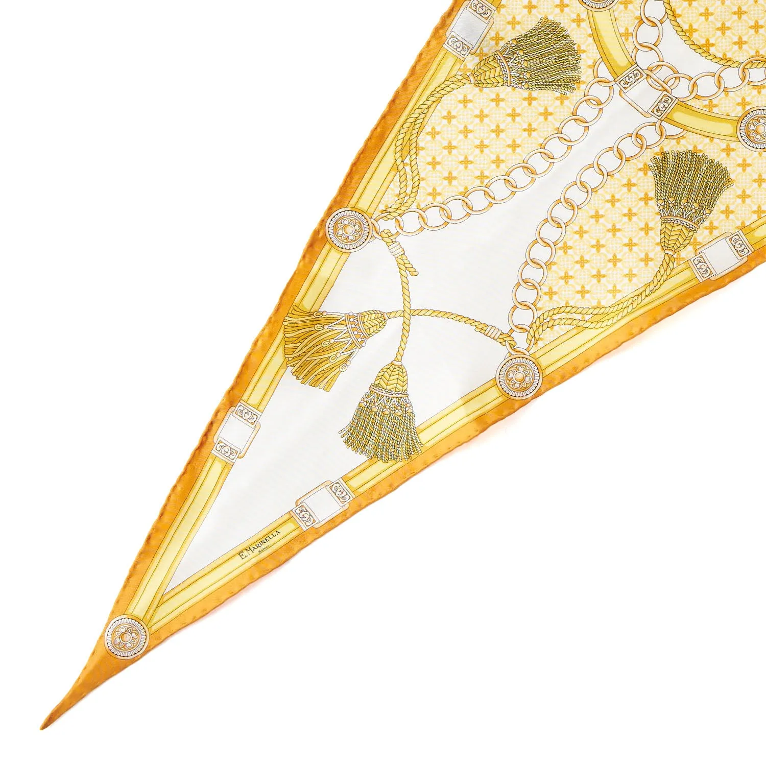 YELLOW SILK DIAMOND SHAPE SCARF