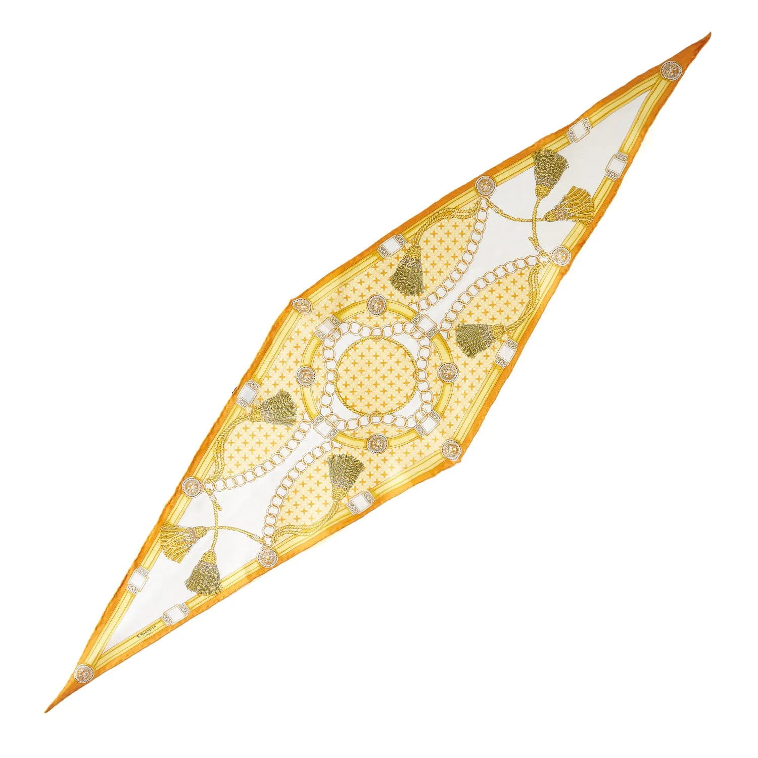 YELLOW SILK DIAMOND SHAPE SCARF