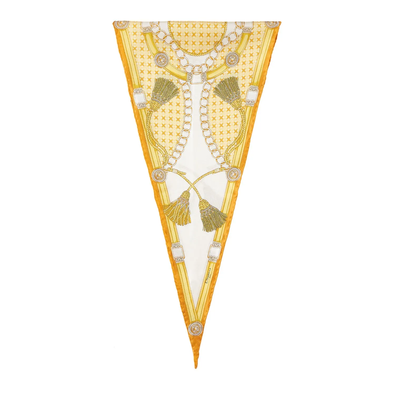 YELLOW SILK DIAMOND SHAPE SCARF