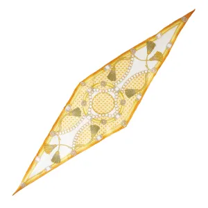 YELLOW SILK DIAMOND SHAPE SCARF