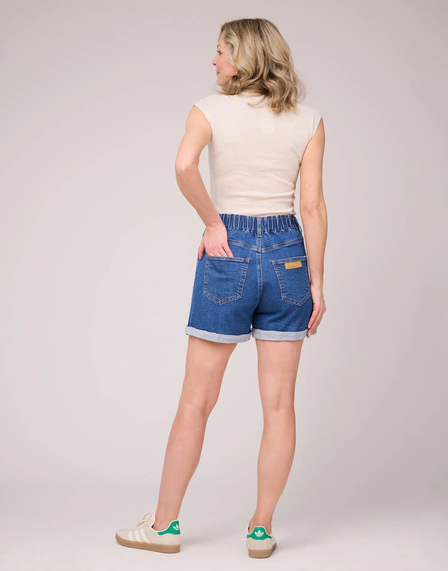 Yoga Jean Shorts - Island Blue